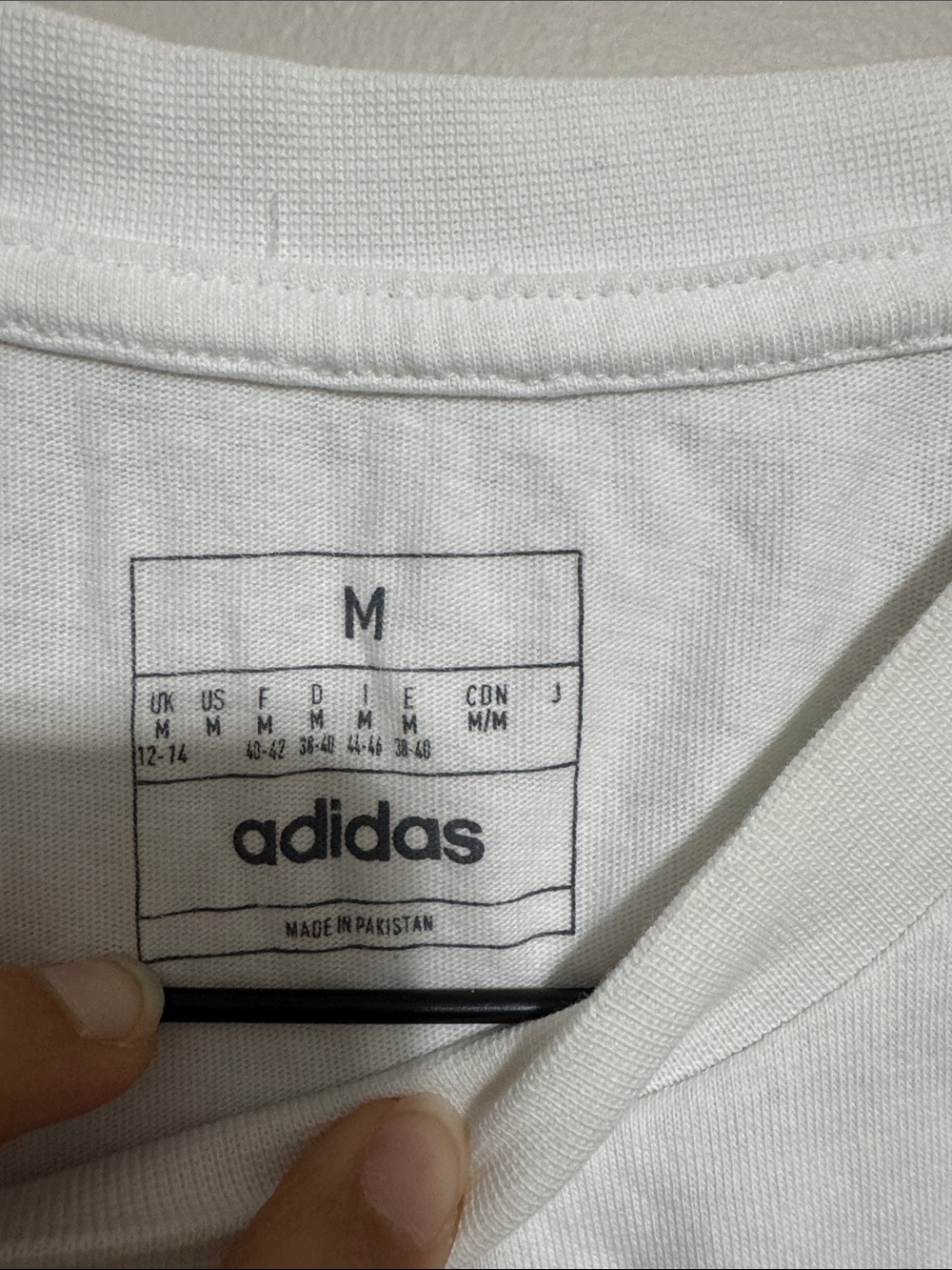 adidas White Short Sleeve Tee with Blue & Orange Trefoil Graphic - Picture 2 of 6